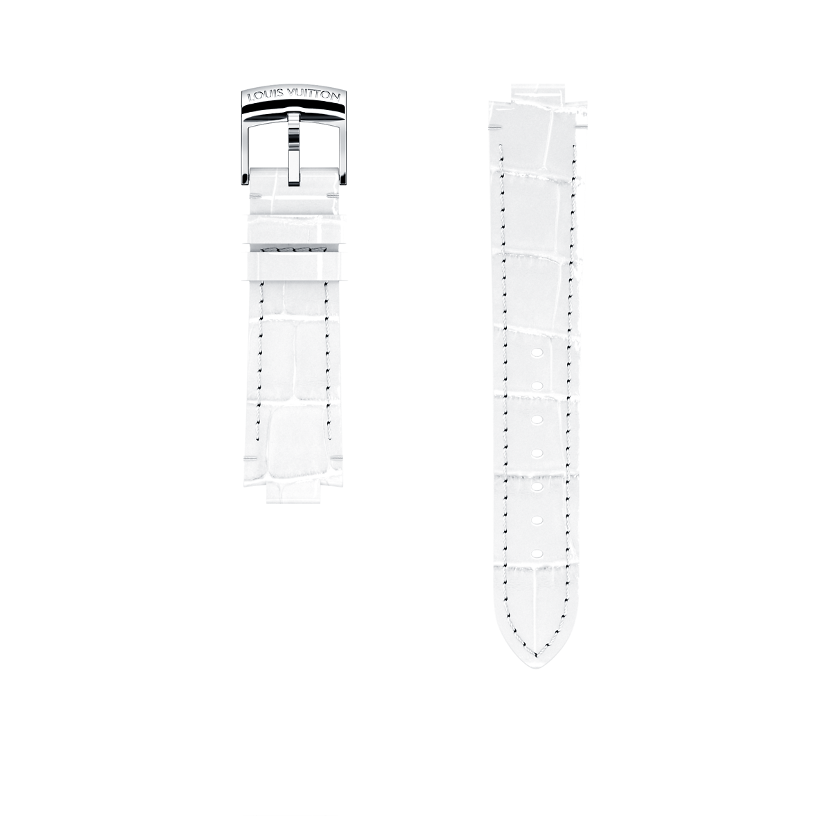 Bracelet Montre 24 Mm En Cuir Véritable Effet Alligator - Couleur Noisette - Pour Homme - Neuf Sans étiquettes
